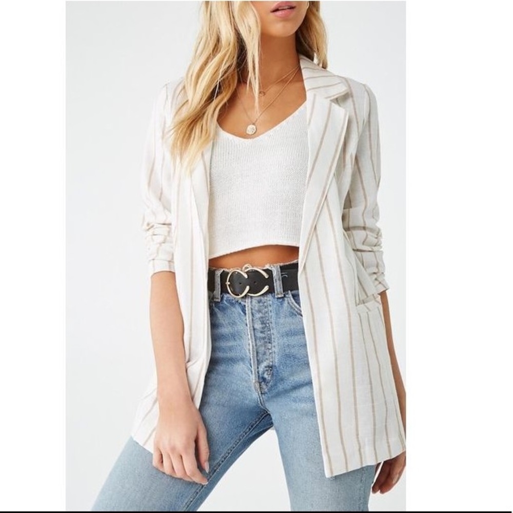 Blashe Cream & Tan Lightweight Blazer